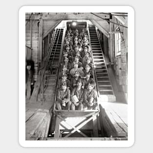 Michigan Copper Miners, 1906. Vintage Photo Sticker